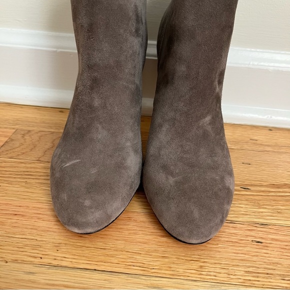 Sam Edelman Kourtney Gray Leather Suede Crocodile Heel Ankle Boots Size 8M - Picture 9 of 15